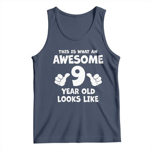 9th Birthday Gifts Tank Top Awesome 9 Year Old Bday Son Boy Girl 9yr TS10 Navy Print Your Wear
