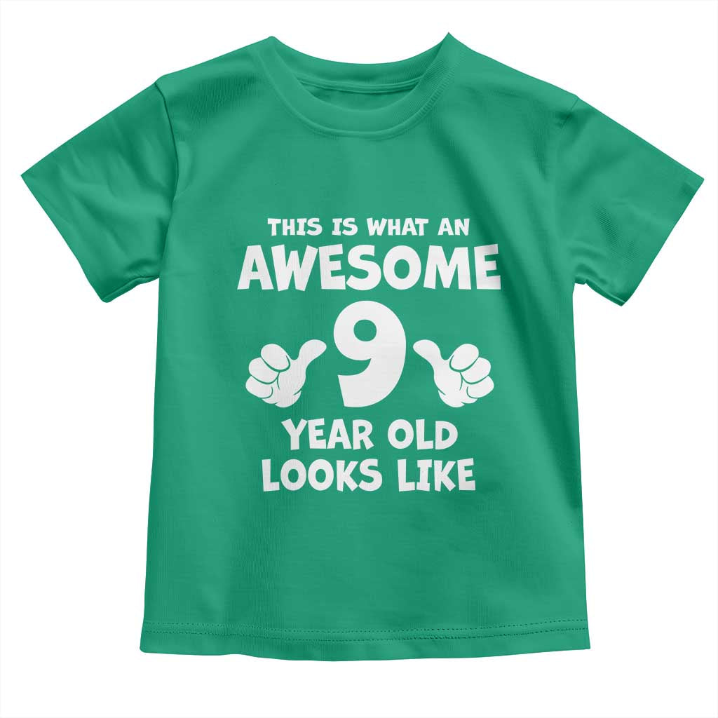 9th Birthday Gifts Toddler T Shirt Awesome 9 Year Old Bday Son Boy Girl 9yr TS10 Irish Green Print Your Wear
