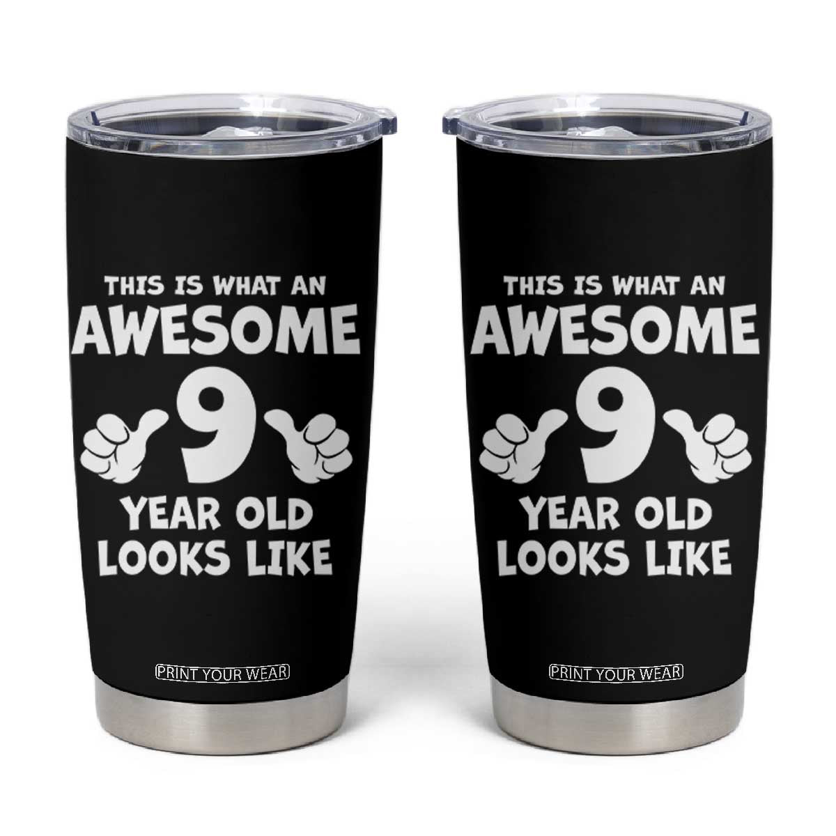 9th Birthday Gifts Tumbler Cup Awesome 9 Year Old Bday Son Boy Girl 9yr TS10 Black Print Your Wear