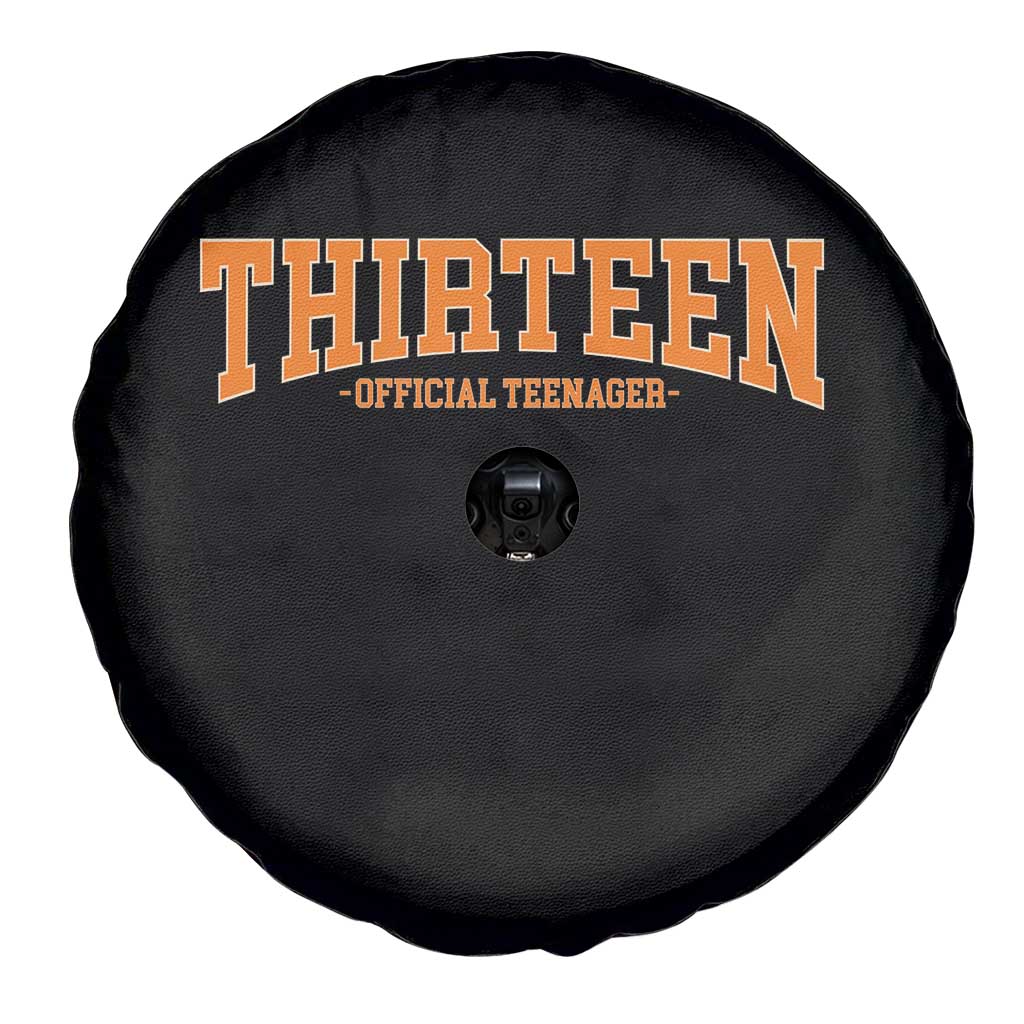 Thirteen Official Teenager Spare Tire Cover Vintage Retro Varsity 13th Birthday Gift Teen Girl TS10 Print Your Wear