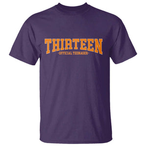 Thirteen Official Teenager T Shirt Vintage Retro Varsity 13th Birthday Gift Teen Girl TS10 Purple Print Your Wear