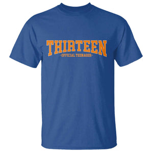 Thirteen Official Teenager T Shirt Vintage Retro Varsity 13th Birthday Gift Teen Girl TS10 Royal Blue Print Your Wear