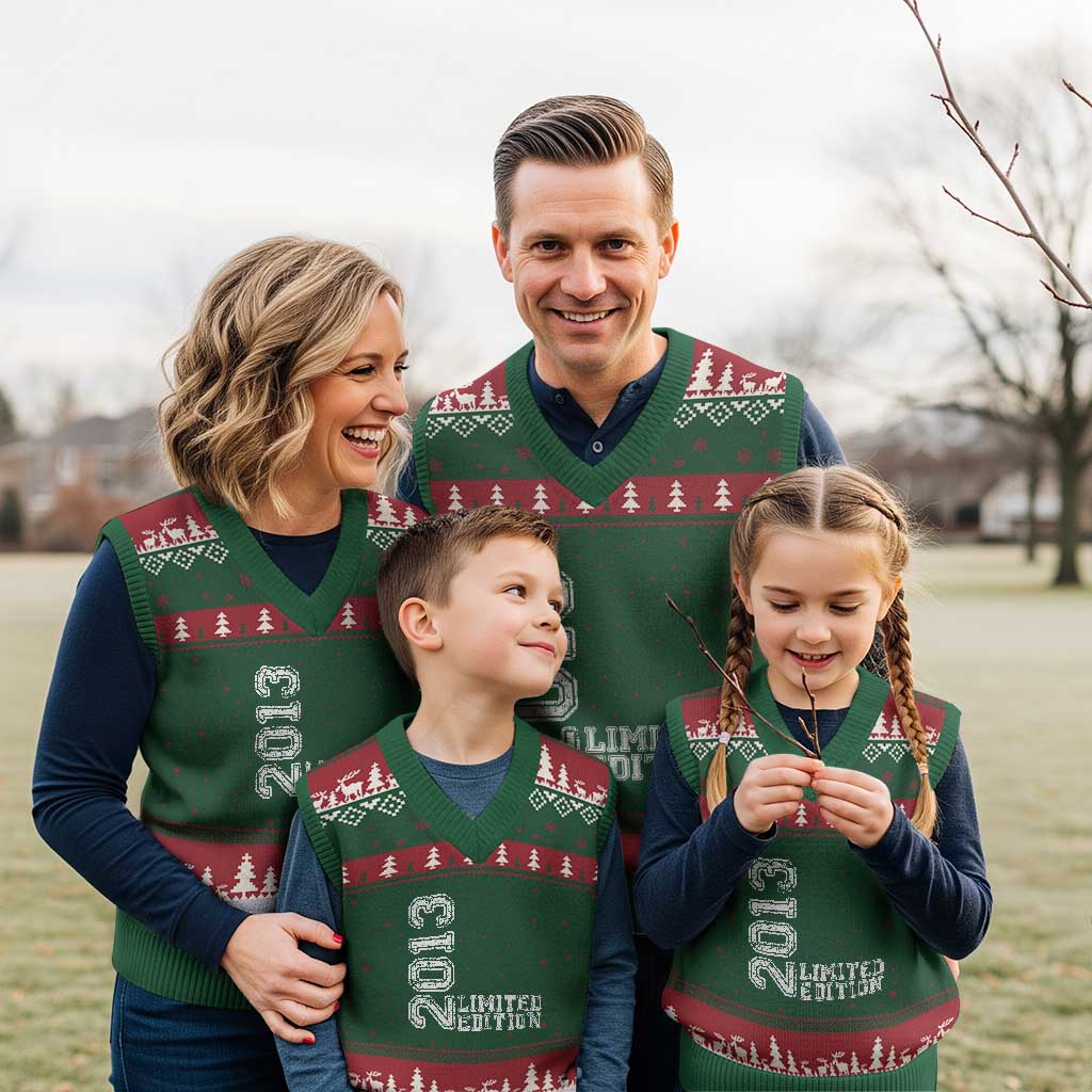 2013 Limited Edition V-Neck Knit Sweater Vest Limited Edition 13th Birthday Boys Girl TS10 Red Green Print Your Wear
