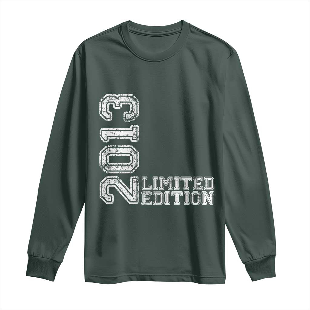 2013 Limited Edition Long Sleeve Shirt Limited Edition 13th Birthday Boys Girl TS10 Dark Forest Green Print Your Wear
