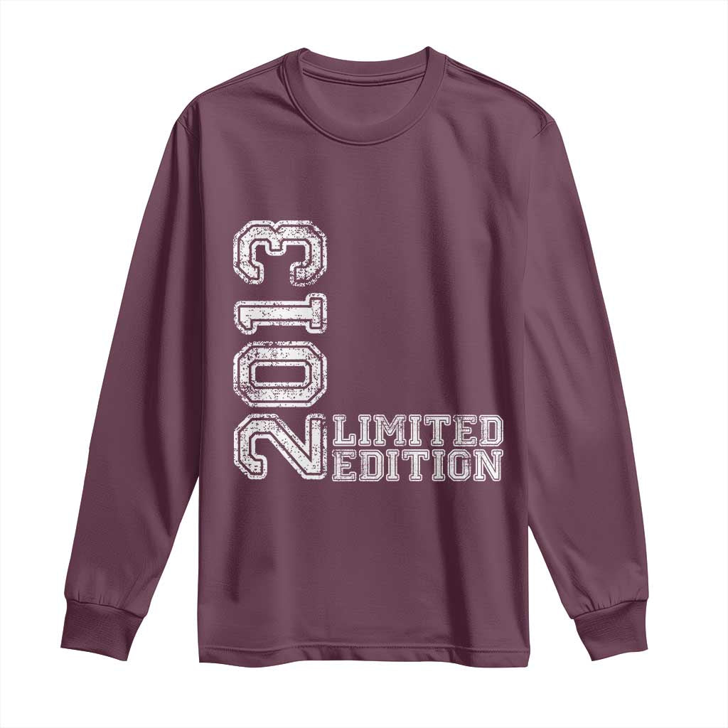 2013 Limited Edition Long Sleeve Shirt Limited Edition 13th Birthday Boys Girl TS10 Maroon Print Your Wear