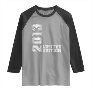 2013 Limited Edition Raglan Shirt Limited Edition 13th Birthday Boys Girl TS10 Sport Gray Black Print Your Wear