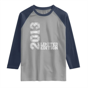 2013 Limited Edition Raglan Shirt Limited Edition 13th Birthday Boys Girl TS10 Sport Gray Navy Print Your Wear
