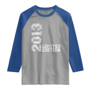 2013 Limited Edition Raglan Shirt Limited Edition 13th Birthday Boys Girl TS10 Sport Gray Royal Print Your Wear