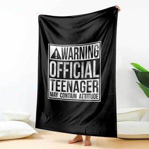 13th Birthday Throw Blanket Warning Official Teenager Boy 13yr TS10 Print Your Wear