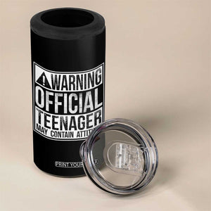 13th Birthday 4 in 1 Can Cooler Tumbler Warning Official Teenager Boy 13yr TS10 Print Your Wear