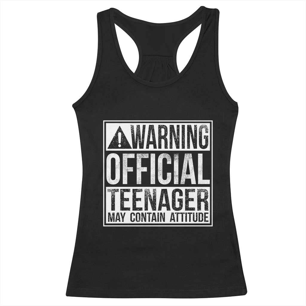 13th Birthday Racerback Tank Top Warning Official Teenager Boy 13yr TS10 Black Print Your Wear
