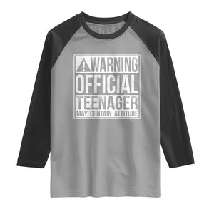 13th Birthday Raglan Shirt Warning Official Teenager Boy 13yr TS10 Sport Gray Black Print Your Wear