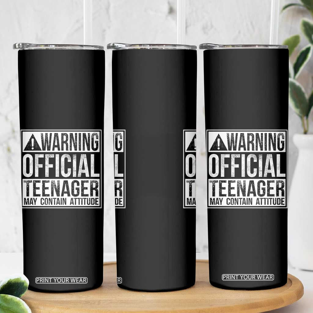 13th Birthday Skinny Tumbler Warning Official Teenager Boy 13yr TS10 Print Your Wear
