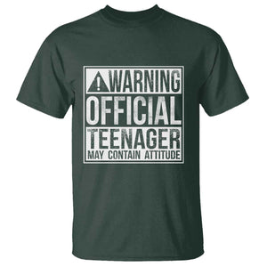 13th Birthday T Shirt Warning Official Teenager Boy 13yr TS10 Dark Forest Green Print Your Wear