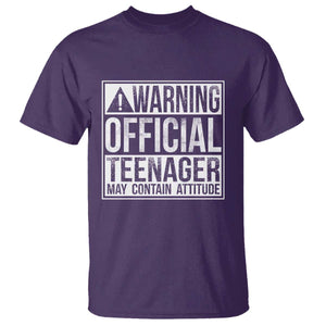 13th Birthday T Shirt Warning Official Teenager Boy 13yr TS10 Purple Print Your Wear