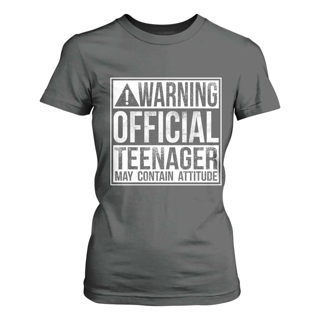 13th Birthday T Shirt For Women Warning Official Teenager Boy 13yr TS10 Dark Heather Print Your Wear