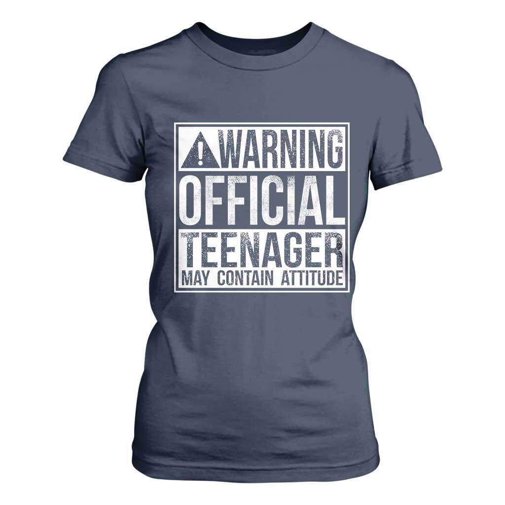 13th Birthday T Shirt For Women Warning Official Teenager Boy 13yr TS10 Navy Print Your Wear