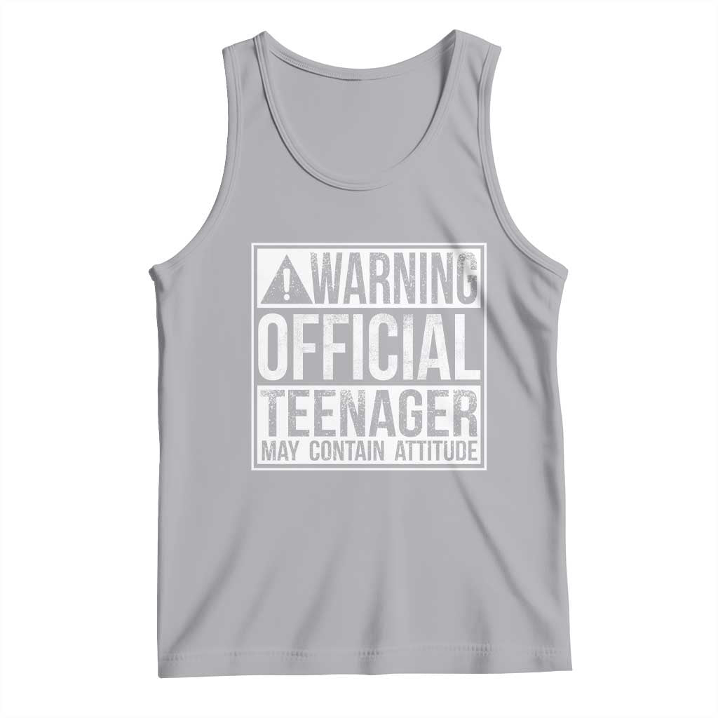13th Birthday Tank Top Warning Official Teenager Boy 13yr TS10 Athletic Heather Print Your Wear