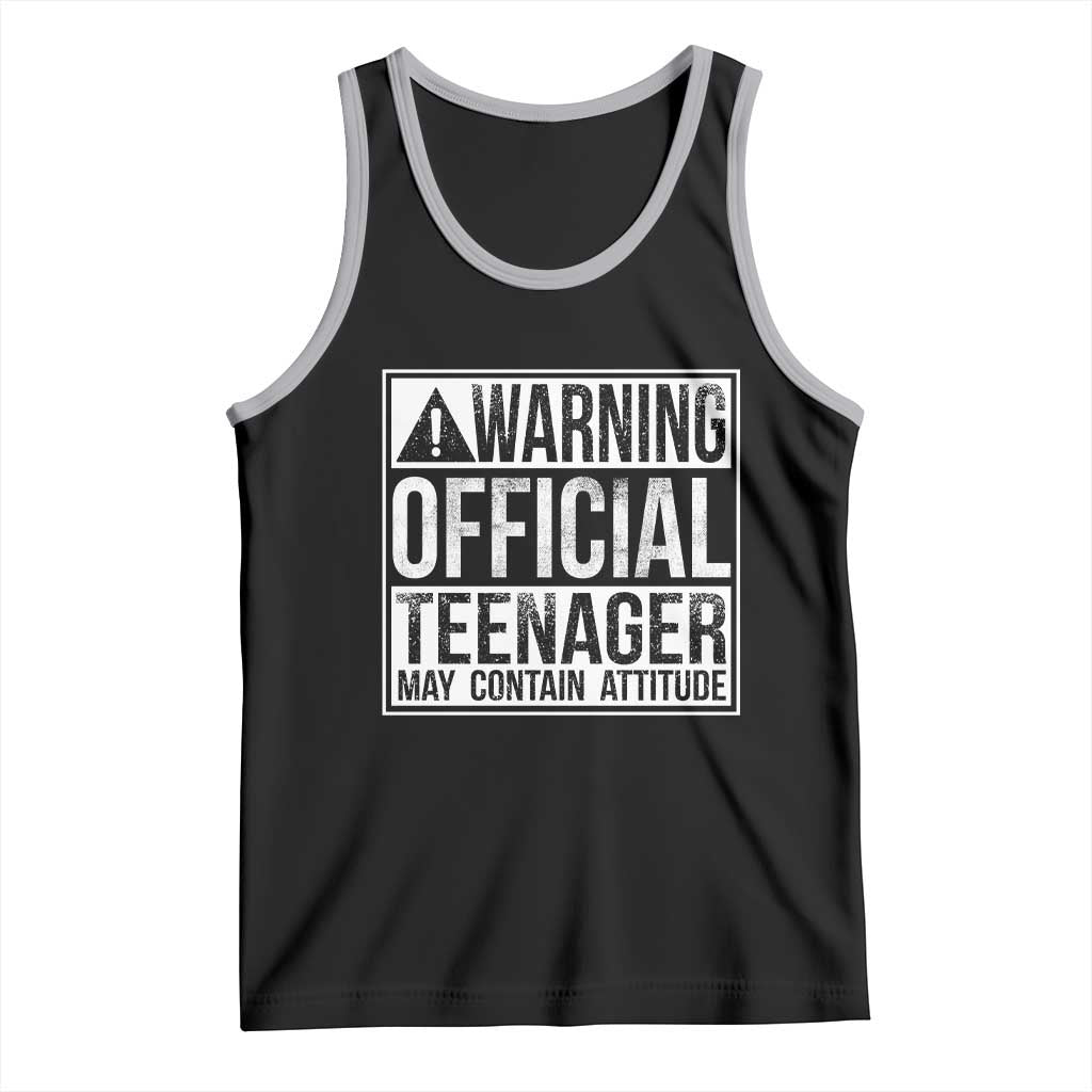 13th Birthday Tank Top Warning Official Teenager Boy 13yr TS10 Black Athletic Heather Print Your Wear