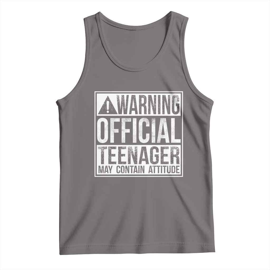 13th Birthday Tank Top Warning Official Teenager Boy 13yr TS10 Deep Heather Print Your Wear