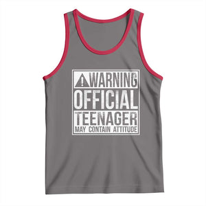 13th Birthday Tank Top Warning Official Teenager Boy 13yr TS10 Deep Heather Red Print Your Wear