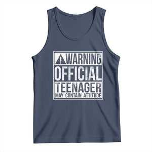13th Birthday Tank Top Warning Official Teenager Boy 13yr TS10 Navy Print Your Wear