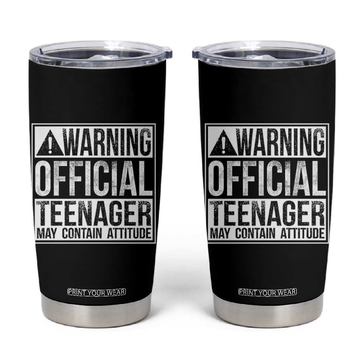 13th Birthday Tumbler Cup Warning Official Teenager Boy 13yr TS10 Black Print Your Wear