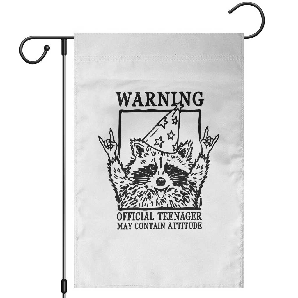 Vintage Raccoon 13th Birthday Garden Flag 13 Year Old Official Teenager Gifts TS10 White Print Your Wear