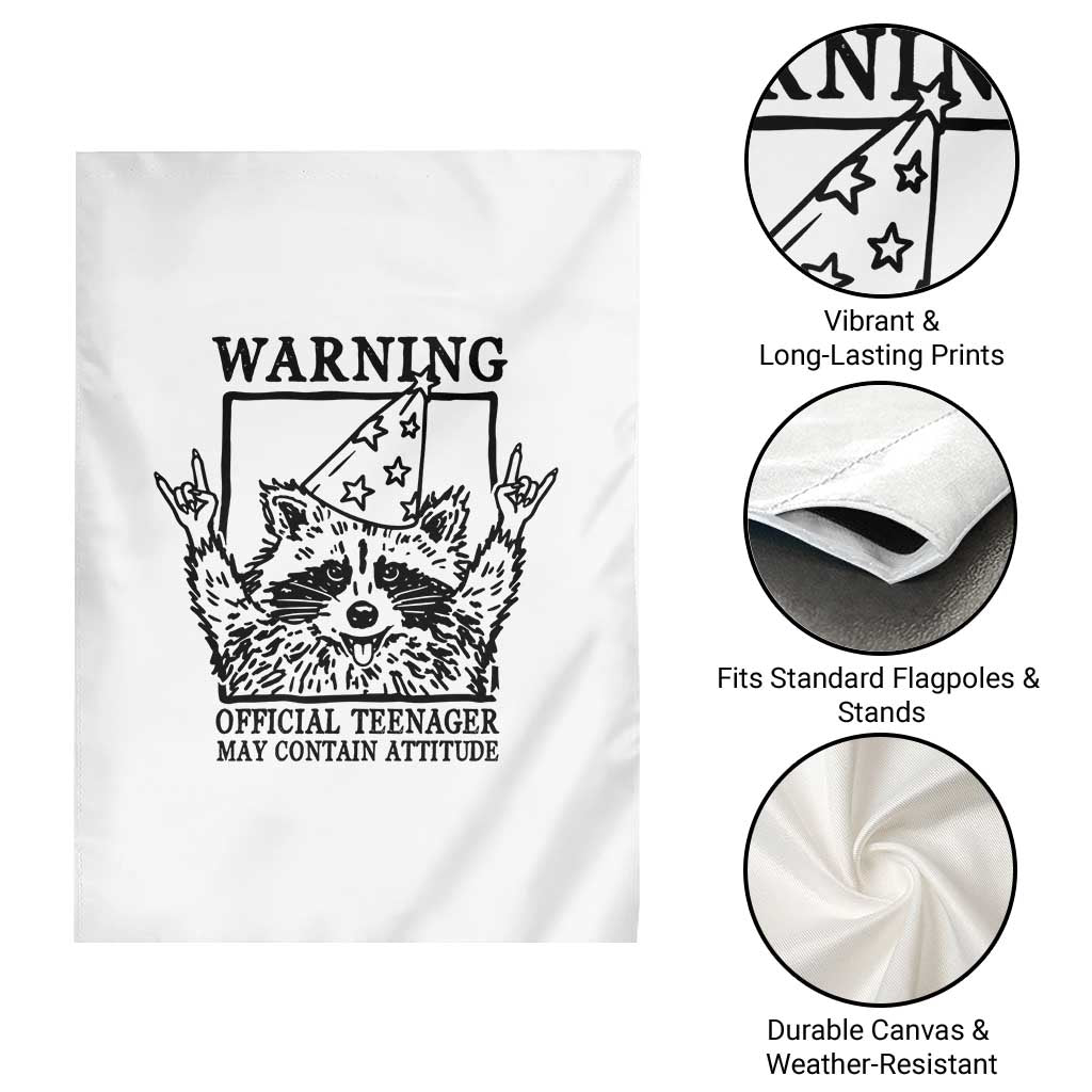 Vintage Raccoon 13th Birthday Garden Flag 13 Year Old Official Teenager Gifts TS10 Print Your Wear