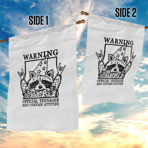 Vintage Raccoon 13th Birthday Garden Flag 13 Year Old Official Teenager Gifts TS10 Print Your Wear