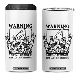 Vintage Raccoon 13th Birthday 4 in 1 Can Cooler Tumbler 13 Year Old Official Teenager Gifts TS10 One Size: 16 oz White Print Your Wear