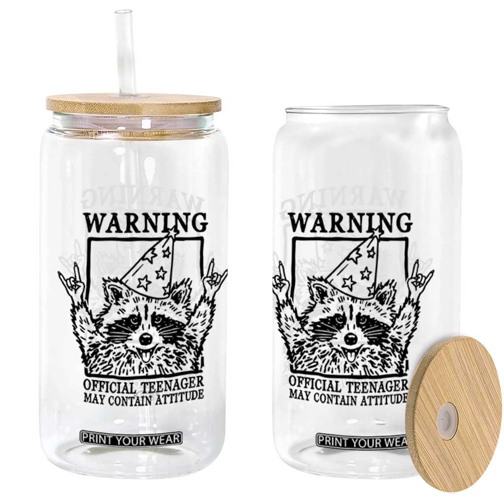 Vintage Raccoon 13th Birthday Glass Can 13 Year Old Official Teenager Gifts TS10 Print Your Wear