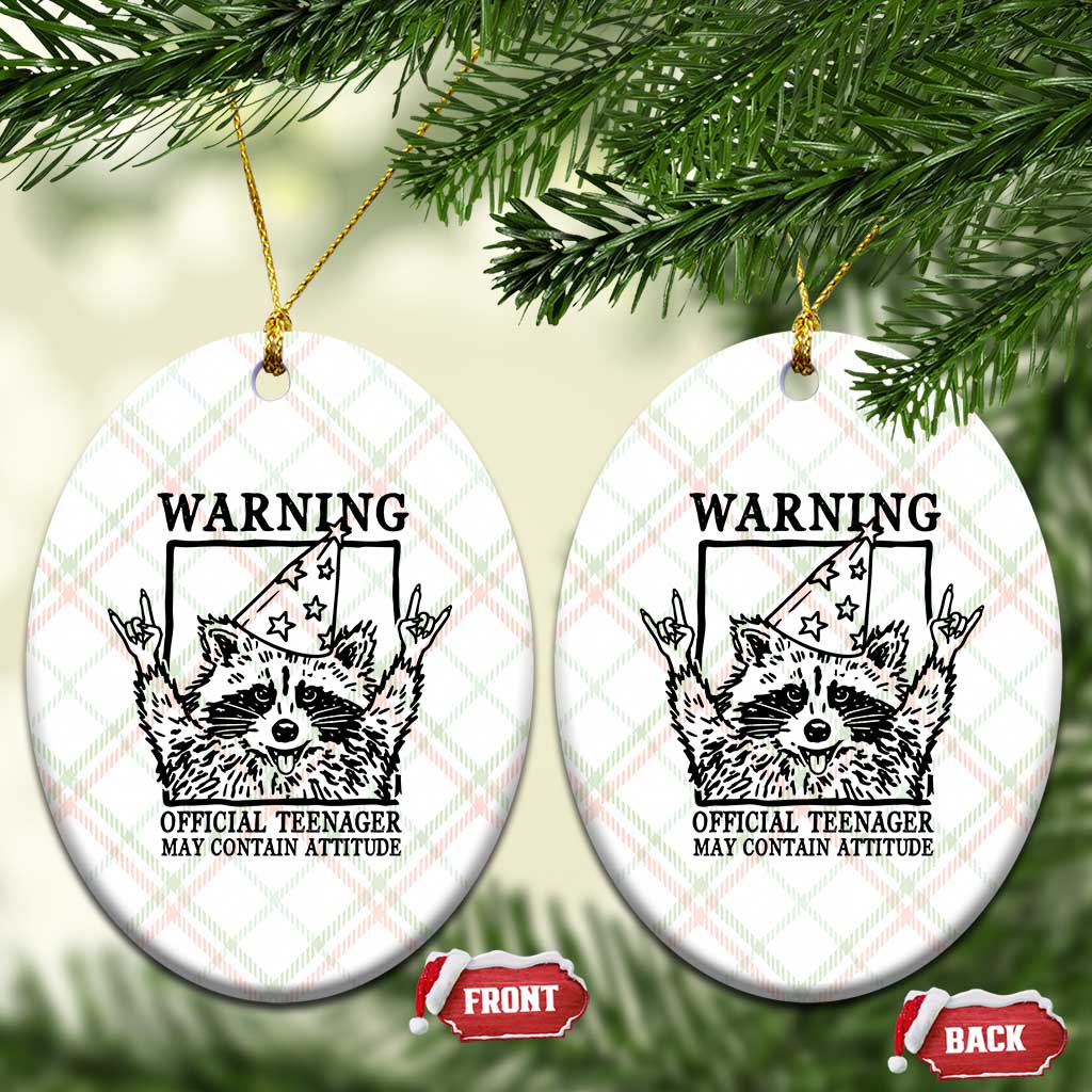 Vintage Raccoon 13th Birthday Ceramic Ornament 13 Year Old Official Teenager Gifts TS10 Print Your Wear