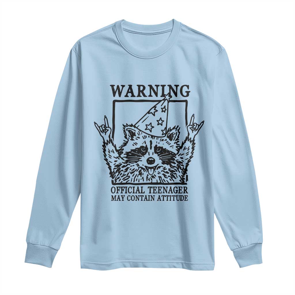 Vintage Raccoon 13th Birthday Long Sleeve Shirt 13 Year Old Official Teenager Gifts TS10 Light Blue Print Your Wear