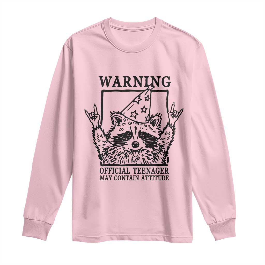 Vintage Raccoon 13th Birthday Long Sleeve Shirt 13 Year Old Official Teenager Gifts TS10 Light Pink Print Your Wear