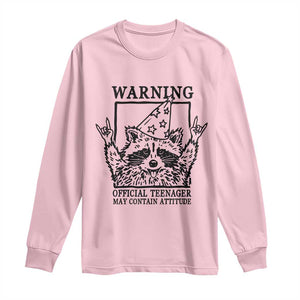 Vintage Raccoon 13th Birthday Long Sleeve Shirt 13 Year Old Official Teenager Gifts TS10 Light Pink Print Your Wear