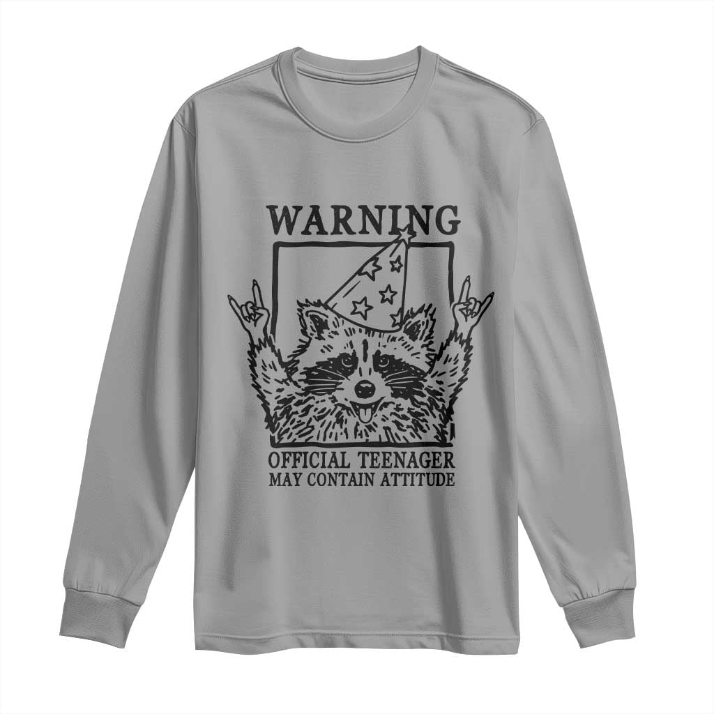 Vintage Raccoon 13th Birthday Long Sleeve Shirt 13 Year Old Official Teenager Gifts TS10 Sport Gray Print Your Wear