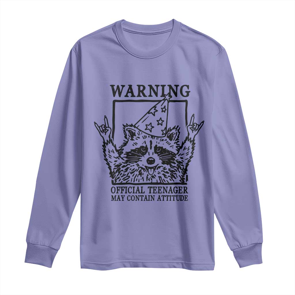 Vintage Raccoon 13th Birthday Long Sleeve Shirt 13 Year Old Official Teenager Gifts TS10 Violet Print Your Wear