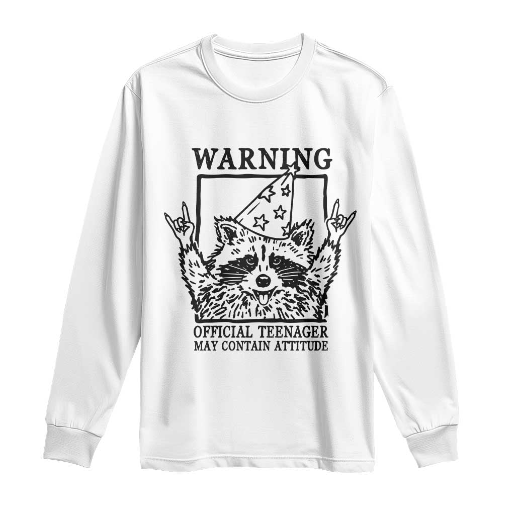 Vintage Raccoon 13th Birthday Long Sleeve Shirt 13 Year Old Official Teenager Gifts TS10 White Print Your Wear