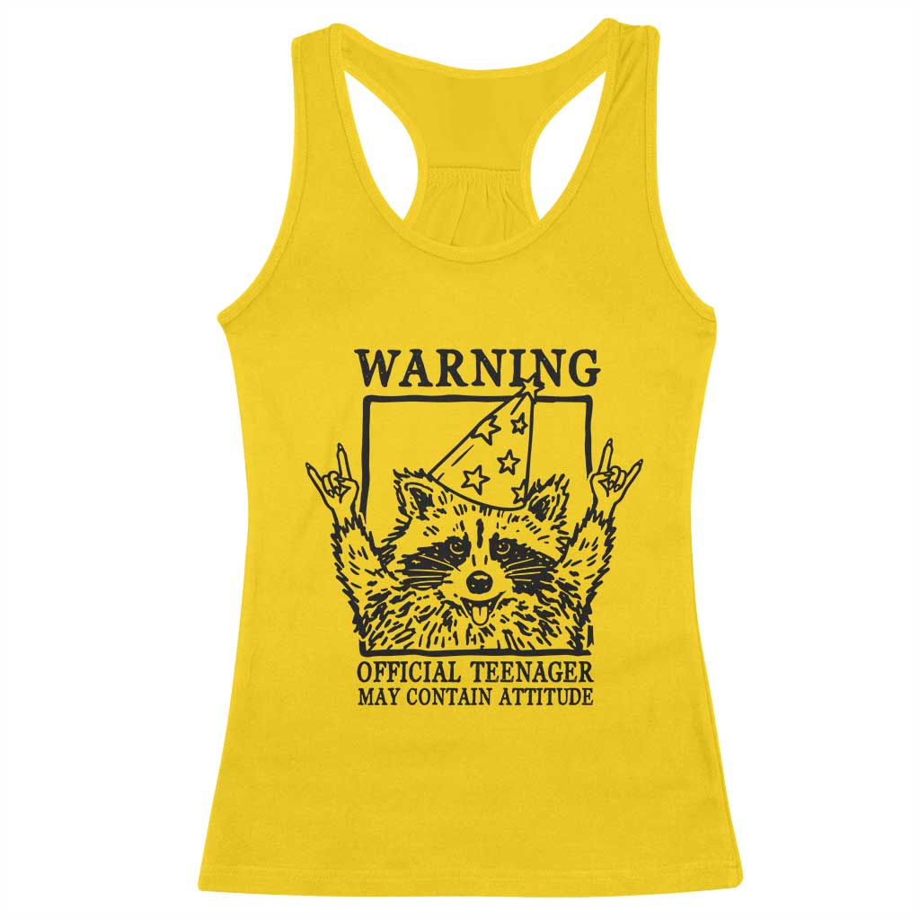 Vintage Raccoon 13th Birthday Racerback Tank Top 13 Year Old Official Teenager Gifts TS10 Daisy Print Your Wear