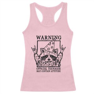 Vintage Raccoon 13th Birthday Racerback Tank Top 13 Year Old Official Teenager Gifts TS10 Light Pink Print Your Wear