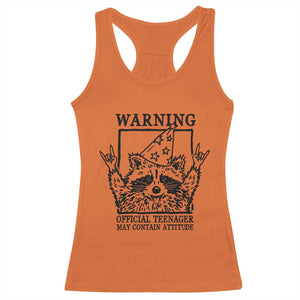 Vintage Raccoon 13th Birthday Racerback Tank Top 13 Year Old Official Teenager Gifts TS10 Orange Print Your Wear