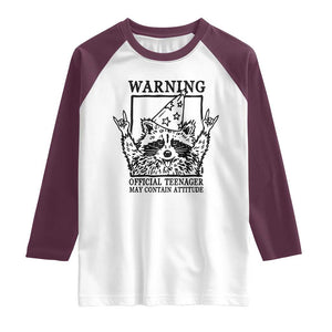 Vintage Raccoon 13th Birthday Raglan Shirt 13 Year Old Official Teenager Gifts TS10 White Maroon Print Your Wear