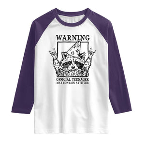 Vintage Raccoon 13th Birthday Raglan Shirt 13 Year Old Official Teenager Gifts TS10 White Purple Print Your Wear