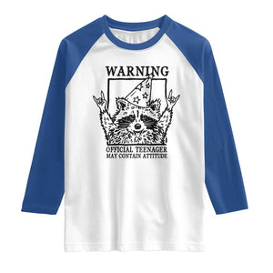 Vintage Raccoon 13th Birthday Raglan Shirt 13 Year Old Official Teenager Gifts TS10 White Royal Print Your Wear