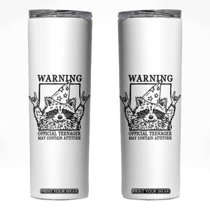 Vintage Raccoon 13th Birthday Skinny Tumbler 13 Year Old Official Teenager Gifts TS10 White Print Your Wear