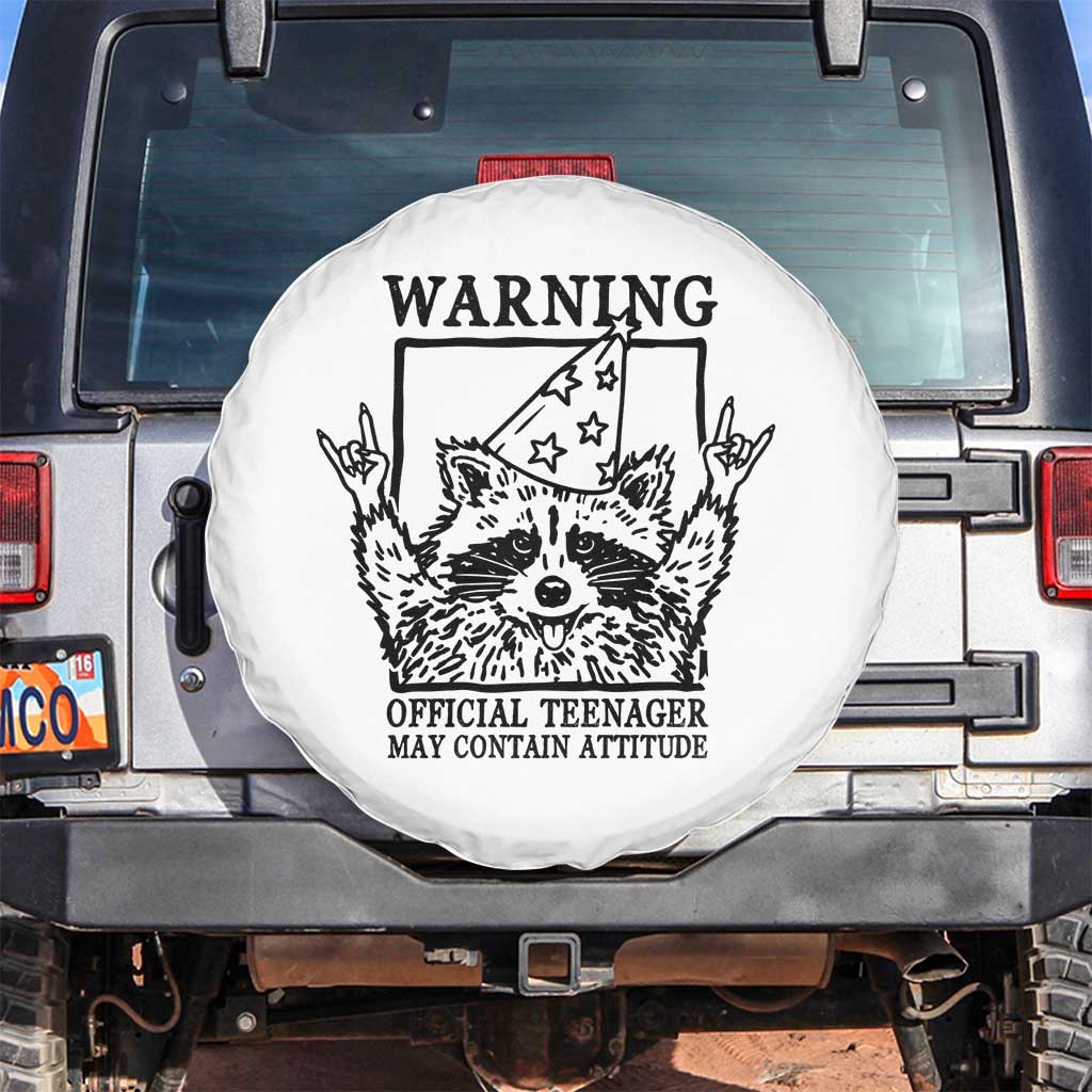 Vintage Raccoon 13th Birthday Spare Tire Cover 13 Year Old Official Teenager Gifts TS10 No hole White Print Your Wear