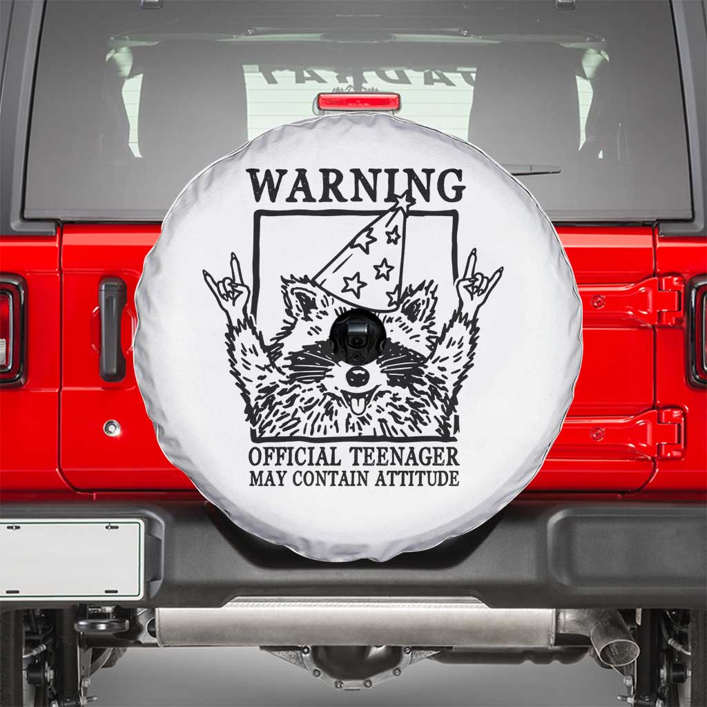 Vintage Raccoon 13th Birthday Spare Tire Cover 13 Year Old Official Teenager Gifts TS10 White Print Your Wear