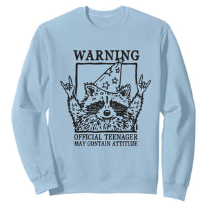 Vintage Raccoon 13th Birthday Sweatshirt 13 Year Old Official Teenager Gifts TS10 Light Blue Print Your Wear