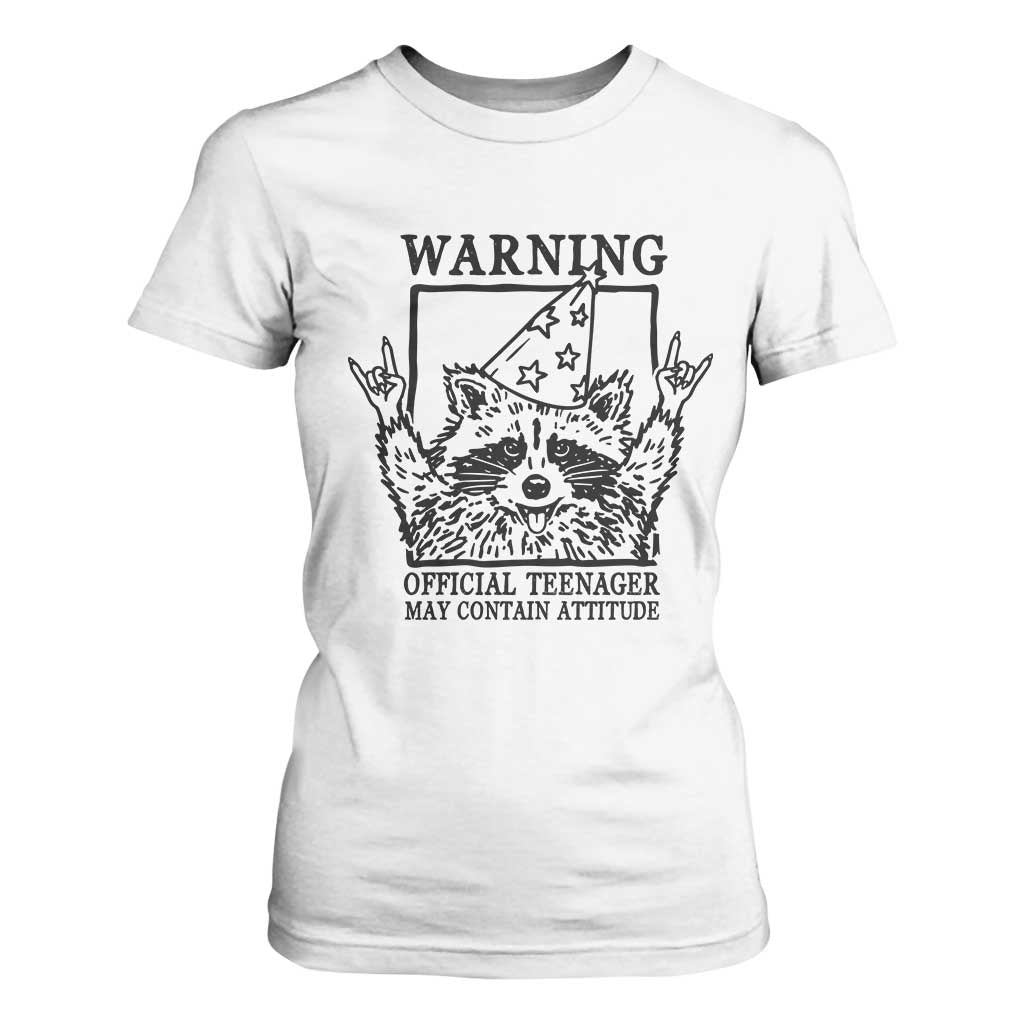Vintage Raccoon 13th Birthday T Shirt For Women 13 Year Old Official Teenager Gifts TS10 White Print Your Wear